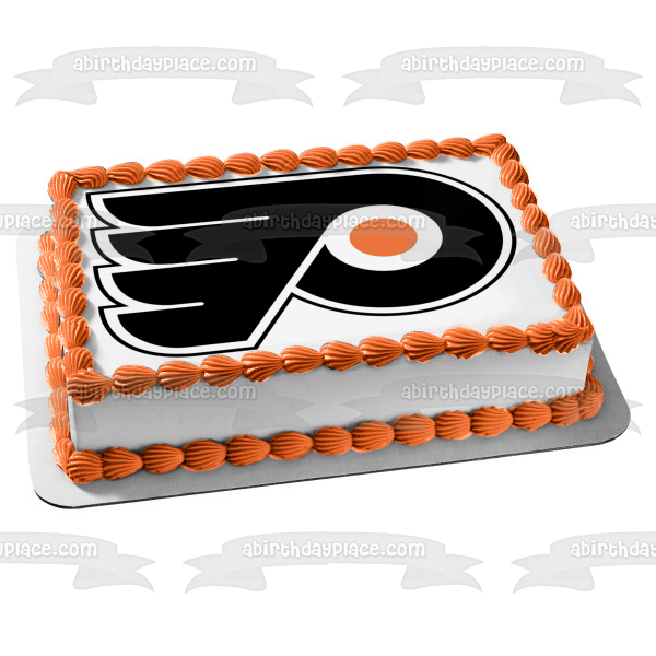 Philadelphia Flyers Logo NHL Sports Edible Cake Topper Image ABPID03691