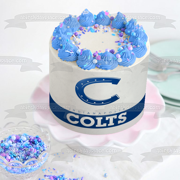 Indianapolis Colts Logo NFL South Division National Football League Edible Cake Topper Image ABPID03870