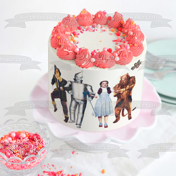The Wizard of Oz Dorothy Scarecrow Cowardy Lion and the Tin Man Edible Cake Topper Image ABPID03736