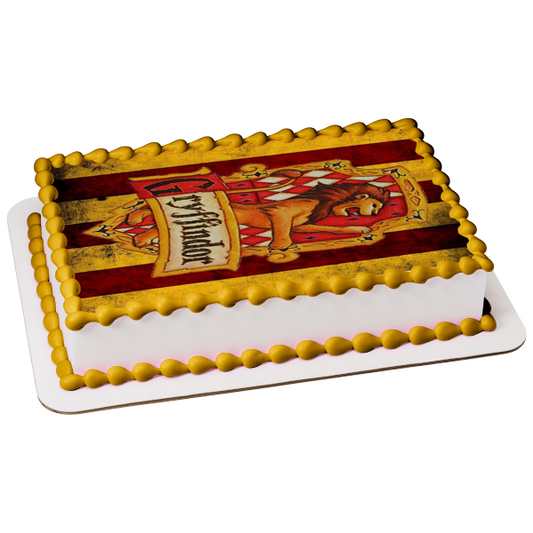 Adorno comestible para tarta con escudo de Gryffindor de Harry Potter, imagen ABPID03912 