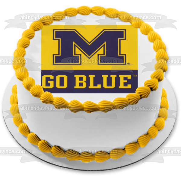 University of Michigan Go Blue Athletics Logo Edible Cake Topper Image ABPID03765