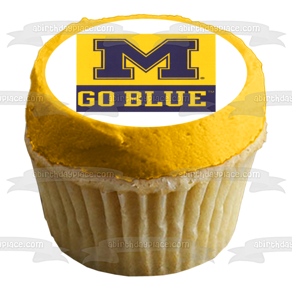 University of Michigan Go Blue Athletics Logo Edible Cake Topper Image ABPID03765