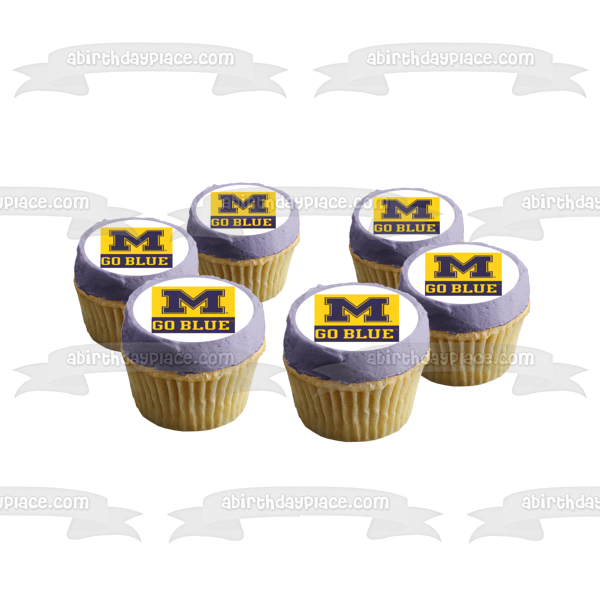 University of Michigan Go Blue Athletics Logo Edible Cake Topper Image ABPID03765