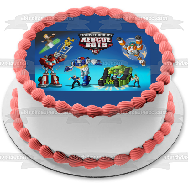 Transformers Rescue Bots Autobots Chase Heatwave Blades and Boulder Edible Cake Topper Image ABPID03790