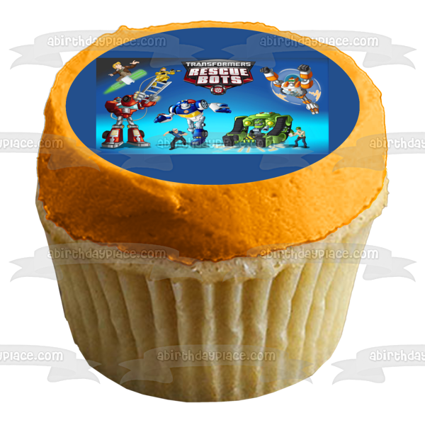 Transformers Rescue Bots Autobots Chase Heatwave Blades and Boulder Edible Cake Topper Image ABPID03790