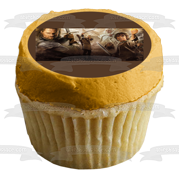 El Señor de los Anillos Las Dos Torres Gandalf Frodo Arogorn y Legolas Imagen comestible para decoración de tarta ABPID03961 
