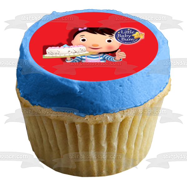 Little Baby Bum Nursery Rhyme Friends Girl Holding a Cake Edible Cake Topper Image ABPID04009