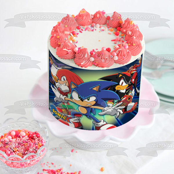 Sega Sonic X Sonic the Hedgehog Knuckles Edible Cake Topper Image ABPID04112