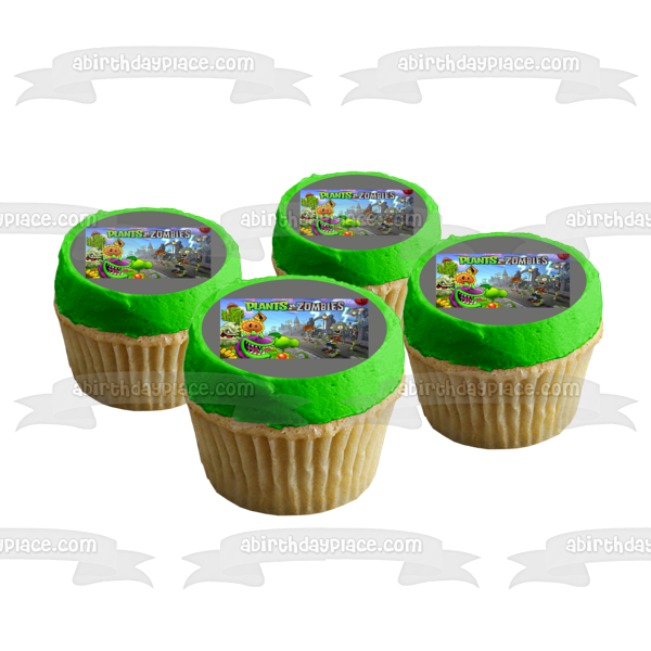 Plants Vs Zombies Popcap Sunflower and Chomper Edible Cake Topper Image ABPID04036