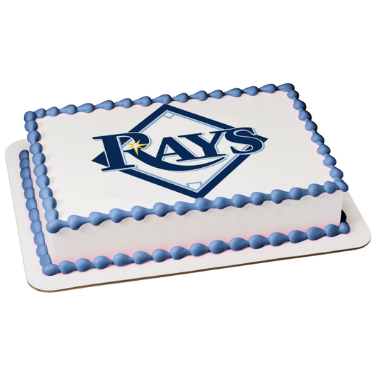 Imagen comestible para tarta con logotipo del equipo de béisbol profesional estadounidense de los Tampa Bay Rays de San Petersburgo, Florida, ABPID04147 