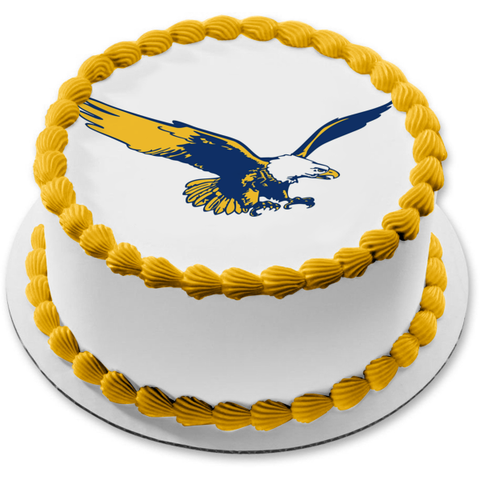Golden Eagle Blue Yellow Edible Cake Topper Image ABPID04168
