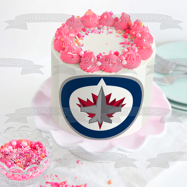 Winnipeg Jets Professional Ice Hockey Team Logo Edible Cake Topper Image ABPID04065