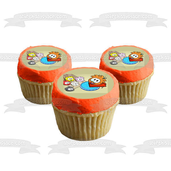 Club Penguin Orange Puffles Edible Cake Topper Image ABPID04222