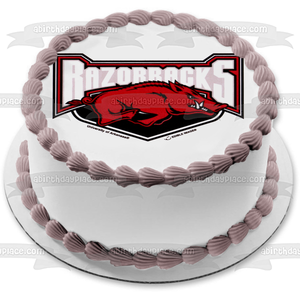Arkansas Razorbacks Alternate Logos 2001 Through 2008 Edible Cake Topper Image ABPID04236
