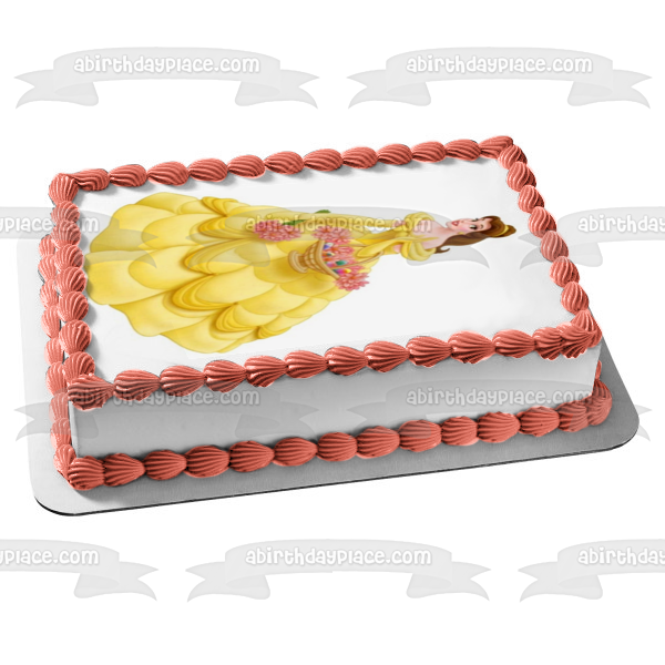 Beauty and the Beast Belle Edible Cake Topper Image ABPID04336