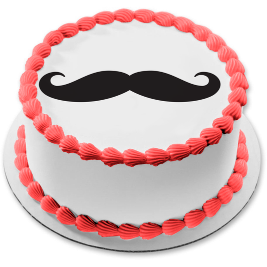 Adorno comestible para tarta con bigote negro, imagen ABPID04261 