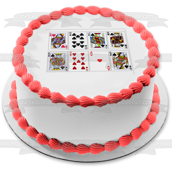 Playing Cards Ace King Jack and Queen Edible Cake Topper Image ABPID04263