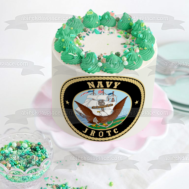 US Navy Junior Reserve Officers Training Corps JROTC Emblem Edible Cake Topper Image ABPID04370