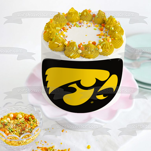 University of Iowa College Athletics Logo Edible Cake Topper Image ABPID04281