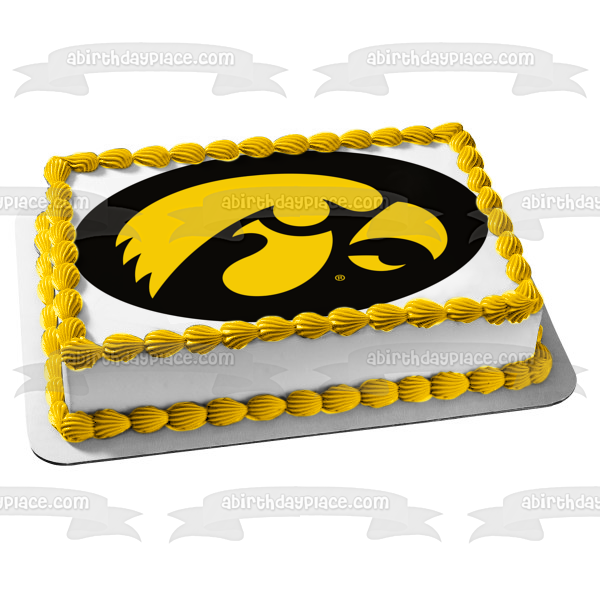 University of Iowa College Athletics Logo Edible Cake Topper Image ABPID04281
