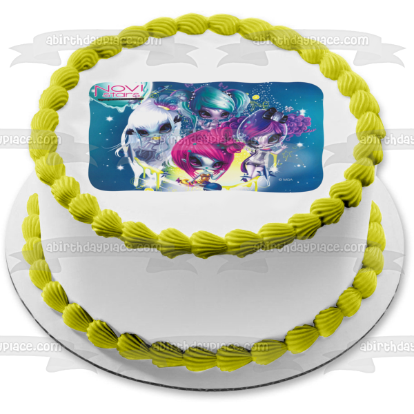Novi Stars Allie Lectric Air Roma Mae Tallick and Una Verse Edible Cake Topper Image ABPID04502