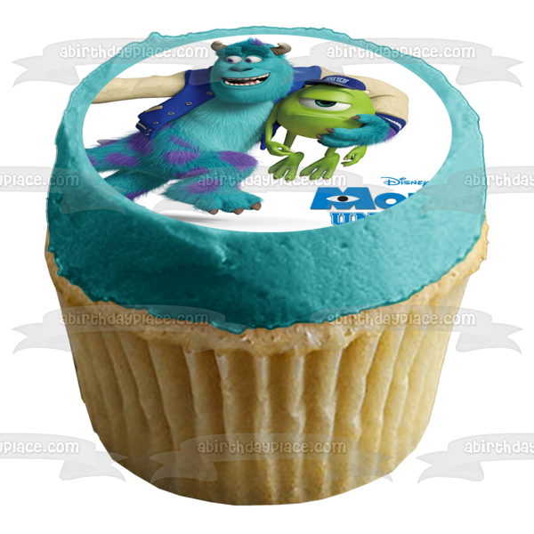 Monsters University Mike Wazowski and James P. Sullivan Edible Cake Topper Image ABPID04577