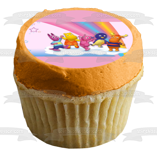 The Backyardigans Clouds Stars and a Rainbow Edible Cake Topper Image ABPID04580
