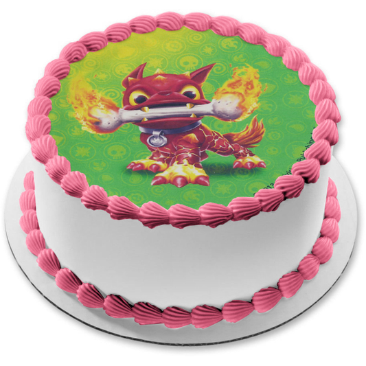 Skylanders Swap Force Hot Dog with a Fiery Bone Edible Cake Topper Image ABPID04601