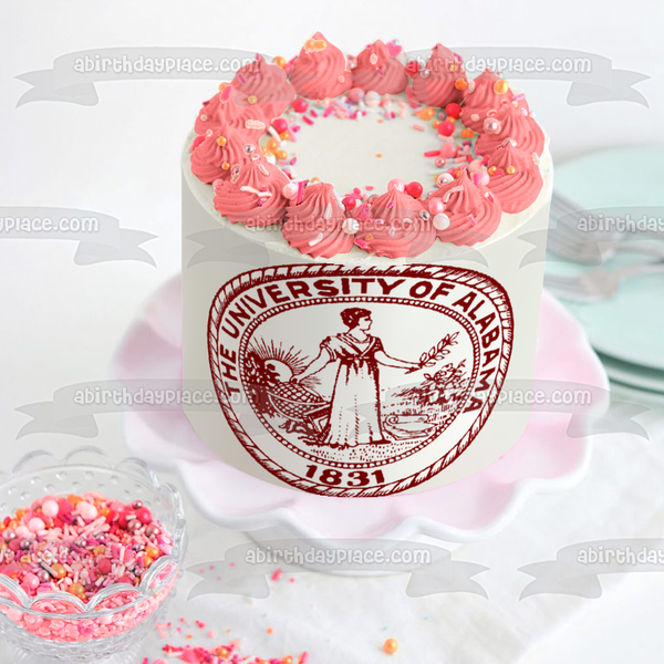 The University of Alabama 1831 Seal Edible Cake Topper Image ABPID04611