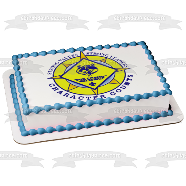 Cub Scouts Strong Values Strong Leaders Character Counts Edible Cake Topper Image ABPID04621