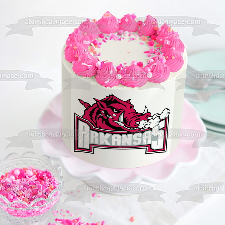 Arkansas Razorbacks Secondary Logo 2001-2008 Edible Cake Topper Image ABPID04700