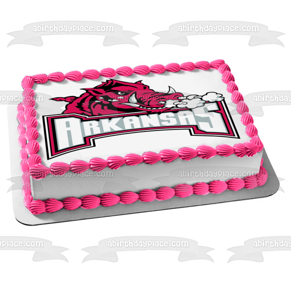 Arkansas Razorbacks Secondary Logo 2001-2008 Edible Cake Topper Image ABPID04700