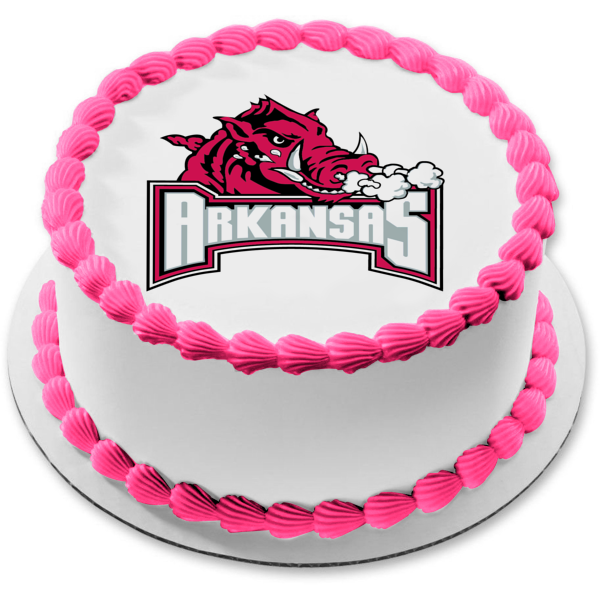 Arkansas Razorbacks Secondary Logo 2001-2008 Edible Cake Topper Image ABPID04700