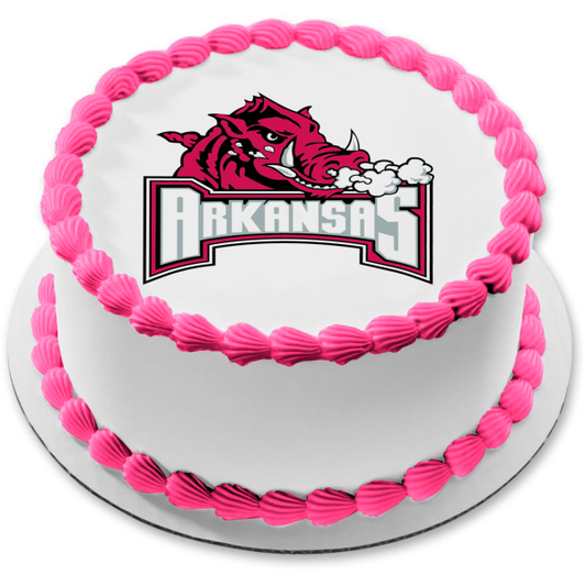 Arkansas Razorbacks Secondary Logo 2001-2008 Edible Cake Topper Image ABPID04700