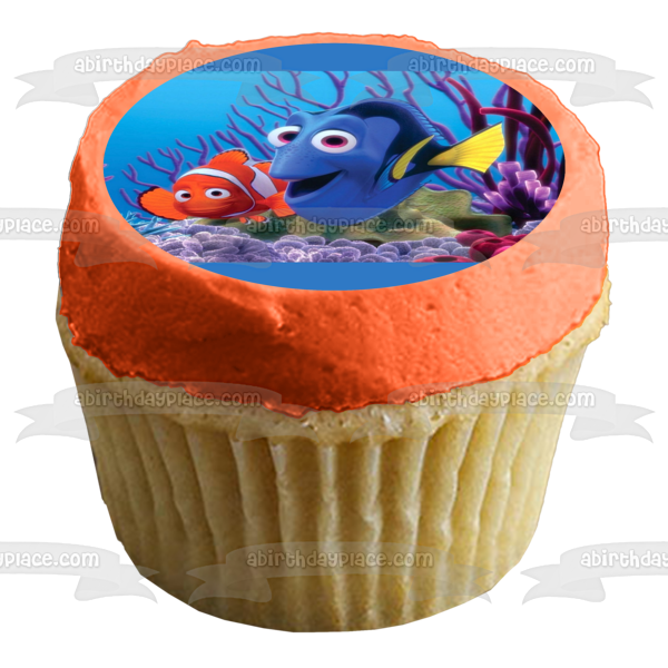 Finding Nemo Marlin and Dory In the Coral Edible Cake Topper Image ABPID04674