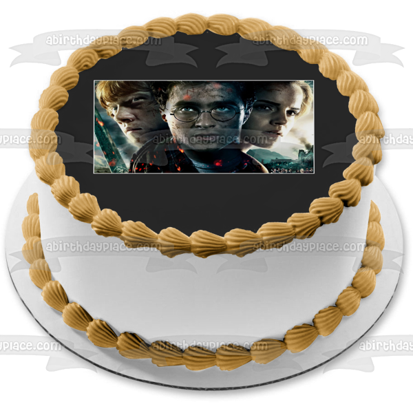 Harry Potter Hermione Granger and Ronald Weasley with a Sword Edible Cake Topper Image ABPID04793