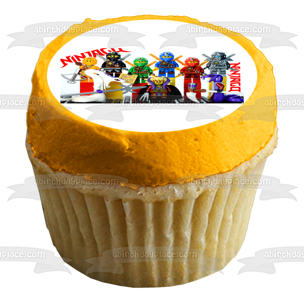 LEGO Ninjago Kai Zane Cole Jay Wu #3 Edible Cake Topper Image ABPID04955