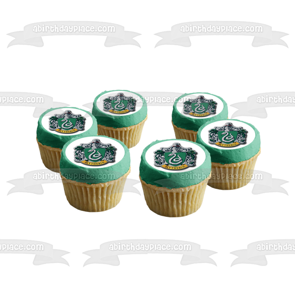 Harry Potter House Slytherin Crest Edible Cake Topper Image ABPID04670