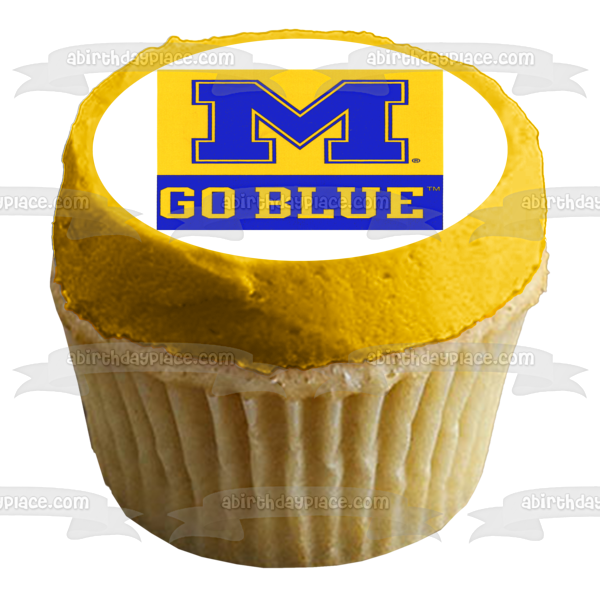 University of Michigan Go Blue Edible Cake Topper Image ABPID04866