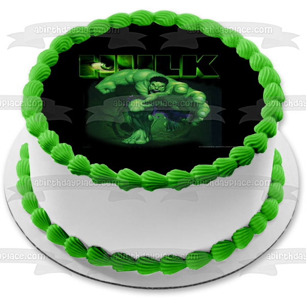 Incredible Hulk Dr. Robert Bruce Banner Green Eye Edible Cake Topper Image ABPID04981