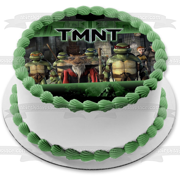 Teenage Mutant Ninja Turtles Tmnt Leonardo Donatello Raphael Michelangelo and April Splinter Edible Cake Topper Image ABPID04878