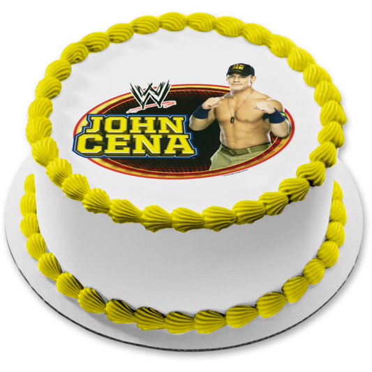 John Cena Wrestling WWE Raw Smackdown Edible Cake Topper Image ABPID05000