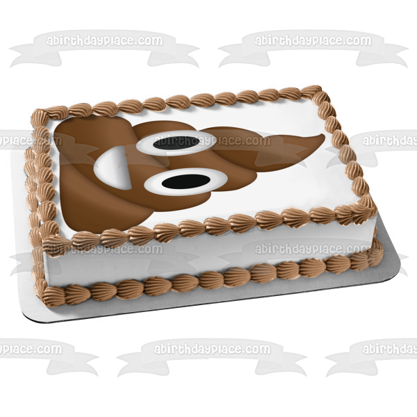 Poop Emoji Pou Emoji Funny Cake Edible Cake Topper Image ABPID04892