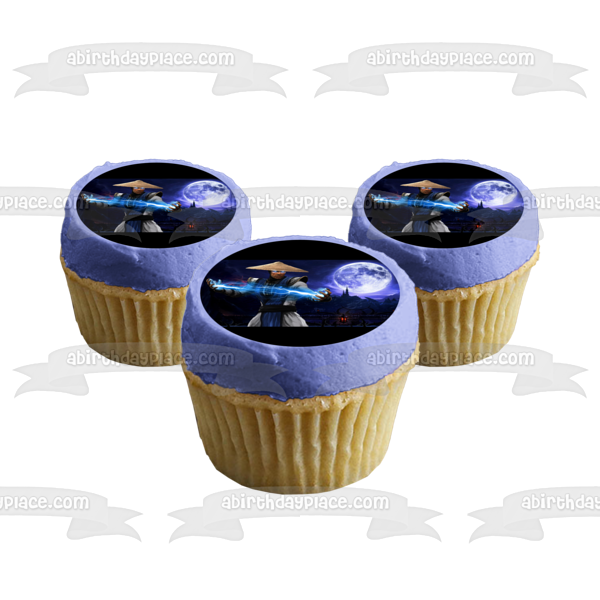 Mortal Kombat Raiden Lightning Moon In the Background Edible Cake Topper Image ABPID04897
