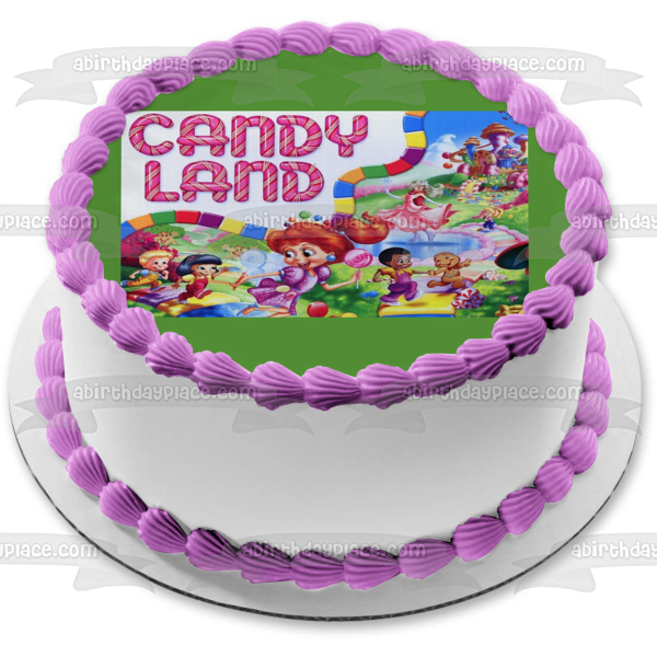 Hasbro Candy Land Castle and Lollipops Edible Cake Topper Image ABPID05107