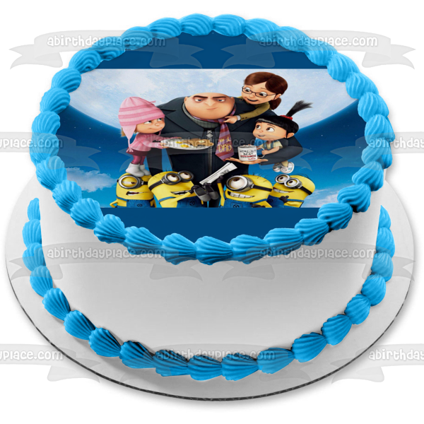 Despicable Me Minions Gru Agnes Margo and Edith Edible Cake Topper Image ABPID05110