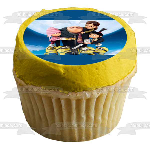 Despicable Me Minions Gru Agnes Margo and Edith Edible Cake Topper Image ABPID05110
