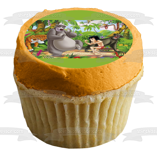 The Jungle Book Mowgli Shere Khan Bagheera Baloo and  Kaa Edible Cake Topper Image ABPID05035