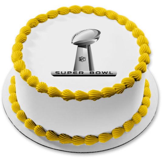 Super Bowl Metal Football Stand Edible Cake Topper Image ABPID55186