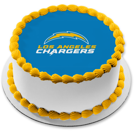 Imagen comestible para decoración de tarta con el logotipo de Los Angeles Chargers ABPID55190 